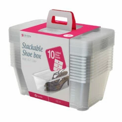 10-Piece Clear Shoe Box Set, 6qt
