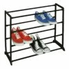 12-Pair Standing Shoe Rack, Black -Storage supplies shop 12 pair standing shoe rack black