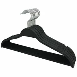 12-Piece Non-Slip Suit Hangers, Black -Storage supplies shop 12 piece non slip suit hangers black 1