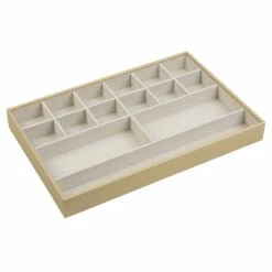 15-Compartment Stackable Jewelry Organizer, Gold