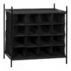 16-Compartment Black Stackable Storage Rack -Storage supplies shop 16 compartment black stackable storage rack
