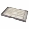18-Compartment Expandable Jewelry Organizer, Grey Velvet -Storage supplies shop 18 compartment expandable jewelry organizer grey velvet