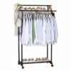 2-Bar Wheeled Garment Rack -Storage supplies shop 2 bar wheeled garment rack