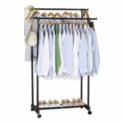 2-Bar Wheeled Garment Rack