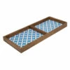 2-Compartment Blue Tile Wood Tray, 14" -Storage supplies shop 2 compartment blue tile wood tray 14
