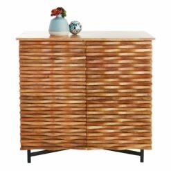 2-Door Wave Wood Carved Cabinet -Storage supplies shop 2 door wave wood carved cabinet 2