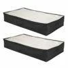 2-Pack Under The Bed Organizer, Black -Storage supplies shop 2 pack under the bed organizer black