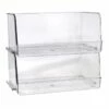 2-Piece Clear Stackable Storage Bin, Small -Storage supplies shop 2 piece clear stackable storage bin small