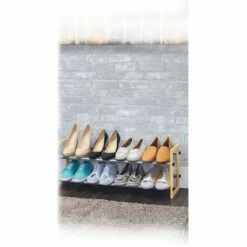 2-Tier Expandable Shoe Rack, Grey