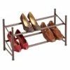 2-Tier Standing Shoe Rack, Bronze -Storage supplies shop 2 tier standing shoe rack bronze