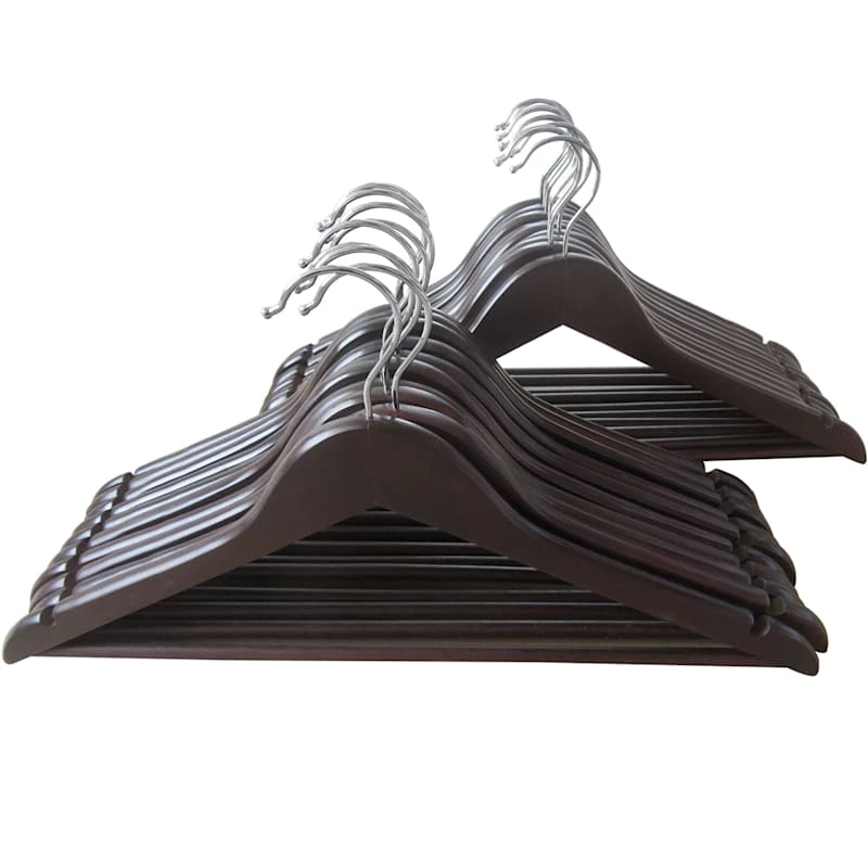 20-Piece Wood Suit Hanger, Espresso 4 20-Piece Wood Suit Hanger, Espresso - Image 2