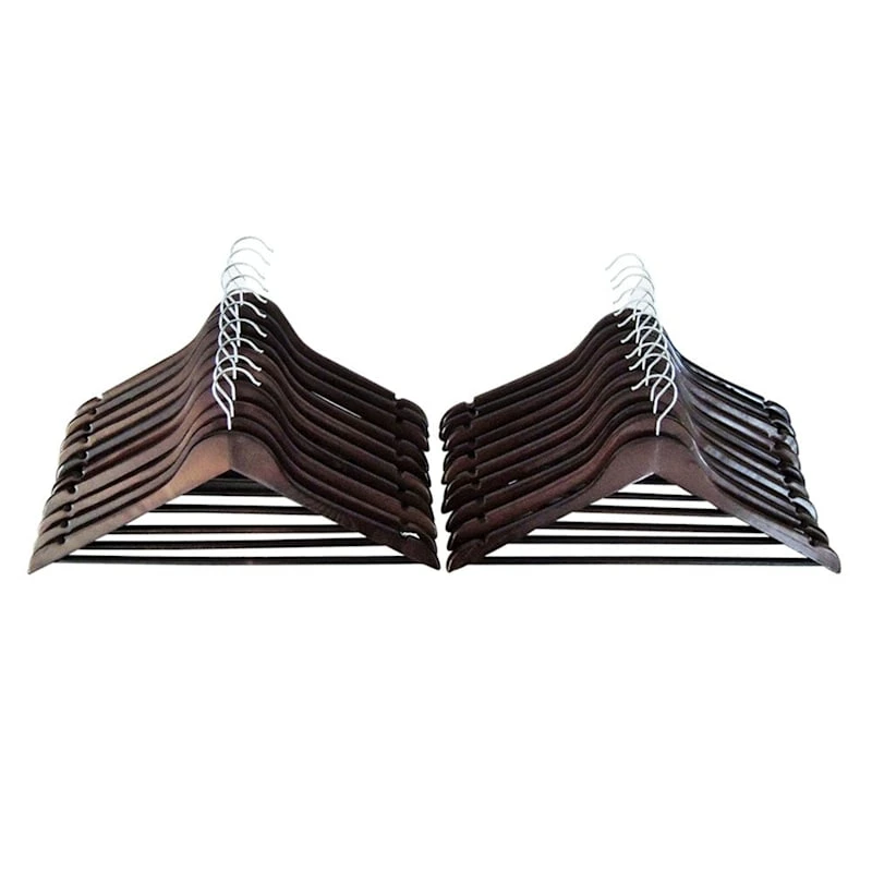 20-Piece Wood Suit Hanger, Espresso 5 20-Piece Wood Suit Hanger, Espresso - Image 3