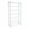 21-Pair Standing Shoe Rack, White
