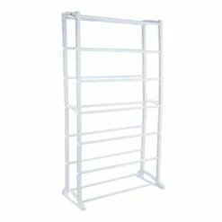 21-Pair Standing Shoe Rack, White