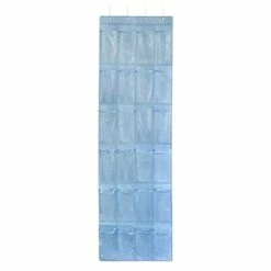 24-Pocket Over The Door Shoe Organizer, Blue
