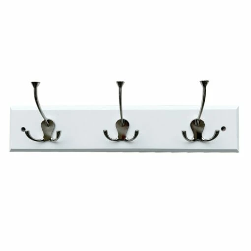 3-Hook Triple Wall Hanger, White -Storage supplies shop 3 hook triple wall hanger white