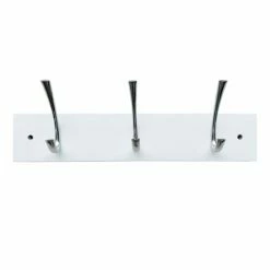 3-Hook White Modern Wall Hanger