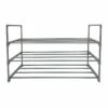 3-Tier Metal Shoe Rack, Grey 2 3-Tier Metal Shoe Rack, Grey -Storage supplies shop 3 tier metal shoe rack grey