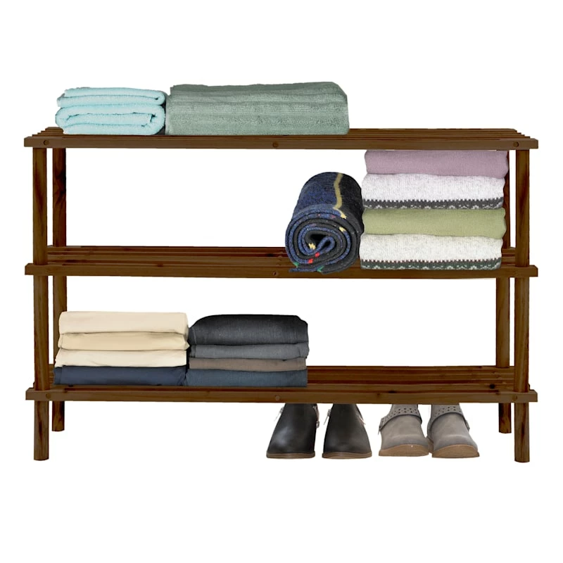 3-Tier Wood Shoe Rack Espresso 4 3-Tier Wood Shoe Rack Espresso - Image 2