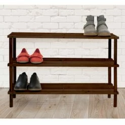 3-Tier Wood Shoe Rack Espresso 7 3-Tier Wood Shoe Rack Espresso -Storage supplies shop 3 tier wood shoe rack espresso 2