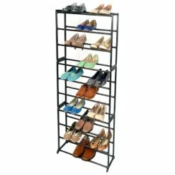 30-Pair Standing Shoe Rack, Bronze