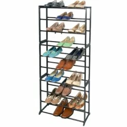 30-Pair Standing Shoe Rack, Gunmetal