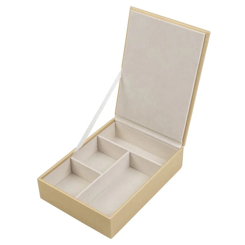 4-Compartment Jewelry Organizer With Lid, Gold 3 4-Compartment Jewelry Organizer With Lid, Gold