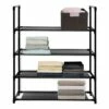 4-Tier & 12-Pair Shoe Rack, Black -Storage supplies shop 4 tier 12 pair shoe rack black