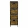 4-Tier Brown Wooden Shelf With Maize Drawers -Storage supplies shop 4 tier brown wooden shelf with maize drawers