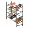 4-Tier Shoe Rack, Gunmetal -Storage supplies shop 4 tier shoe rack gunmetal