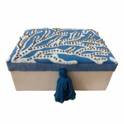 4x7in Blue Fabric Box