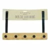 5-Hook Black Metal With Bamboo Wood Over The Door Hanger -Storage supplies shop 5 hook black metal with bamboo wood over the door hanger