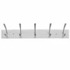 5-Hook Modern Wall Hanger, White 1 5-Hook Modern Wall Hanger, White -Storage supplies shop 5 hook modern wall hanger white