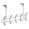 5-Hook Over The Door Hanger, Silver -Storage supplies shop 5 hook over the door hanger silver