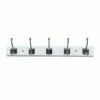 5-Hook Square Wall Hanger, White -Storage supplies shop 5 hook square wall hanger white