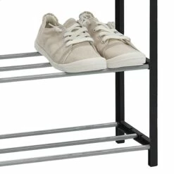 5-Tier Metal Shoe Rack, Black -Storage supplies shop 5 tier metal shoe rack black 2