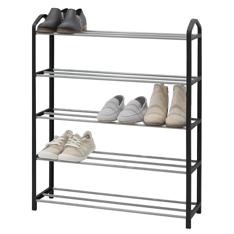 5-Tier Metal Shoe Rack, Black 3 5-Tier Metal Shoe Rack, Black