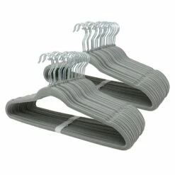 50-Pack Velvet Hanger Set, Grey