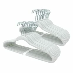 50-Pack Velvet Hanger, White