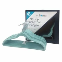 50-Pack Velvet Suit Hangers, Aquifer Blue -Storage supplies shop 50 pack velvet suit hangers aquifer blue 5