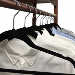 50-Pack Velvet Suit Hangers, Black -Storage supplies shop 50 pack velvet suit hangers black 5