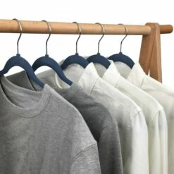50-Pack Velvet Suit Hangers, Dark Blue -Storage supplies shop 50 pack velvet suit hangers dark blue 3
