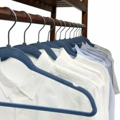 50-Pack Velvet Suit Hangers, Dark Blue -Storage supplies shop 50 pack velvet suit hangers dark blue 4