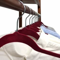 50-Pack Velvet Suit Hangers, Fuchsia -Storage supplies shop 50 pack velvet suit hangers fuchsia 4