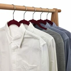 50-Pack Velvet Suit Hangers, Fuchsia -Storage supplies shop 50 pack velvet suit hangers fuchsia 5