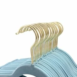 50-Pack Velvet Suit Hangers, Pastel Blue -Storage supplies shop 50 pack velvet suit hangers pastel blue 1