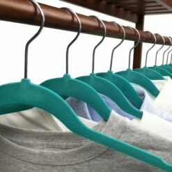50-Pack Velvet Suit Hangers, Turkish Blue -Storage supplies shop 50 pack velvet suit hangers turkish blue 5