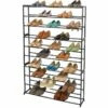 50-Pair Standing Shoe Rack, Gunmetal -Storage supplies shop 50 pair standing shoe rack gunmetal