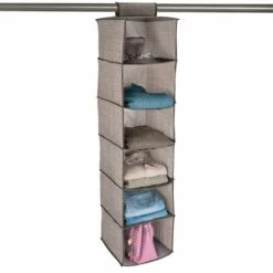 6-Shelf Hanging Organizer, Brown 9 6-Shelf Hanging Organizer, Brown -Storage supplies shop 6 shelf hanging organizer brown 1