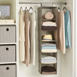 6-Shelf Hanging Organizer, Brown 13 6-Shelf Hanging Organizer, Brown -Storage supplies shop 6 shelf hanging organizer brown 5